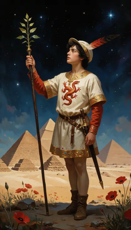 Page of Wands, Minor Arcana · Wands, from the oil-painted Garden of Arcana tarot deck