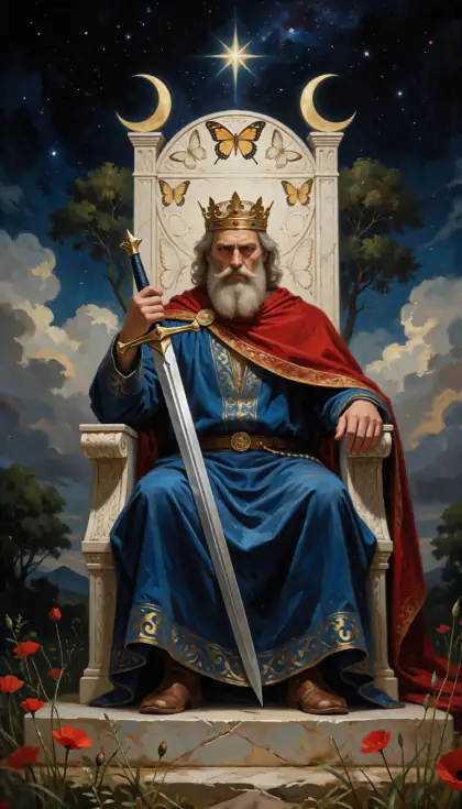 King of Swords, Minor Arcana · Swords, from the oil-painted Garden of Arcana tarot deck
