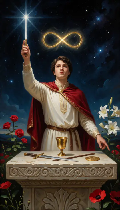 The Magician, Major Arcana · I, from the oil-painted Garden of Arcana tarot deck