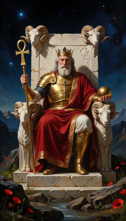 The Emperor, Major Arcana · IV, from the oil-painted Garden of Arcana tarot deck