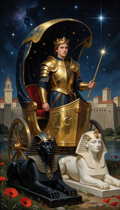 The Chariot, Major Arcana · VII, from the oil-painted Garden of Arcana tarot deck