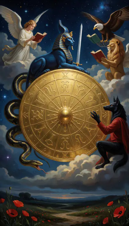 Wheel of Fortune, Major Arcana · X, from the oil-painted Garden of Arcana tarot deck