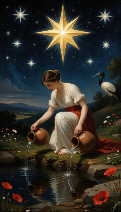The Star, Major Arcana · XVII, from the oil-painted Garden of Arcana tarot deck
