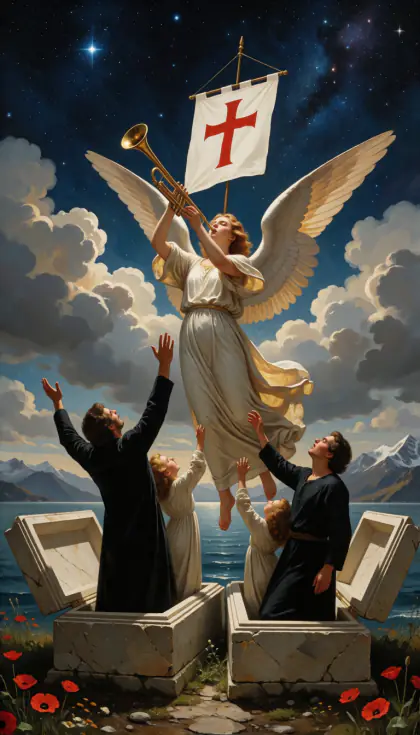 Judgement, Major Arcana · XX, from the oil-painted Garden of Arcana tarot deck